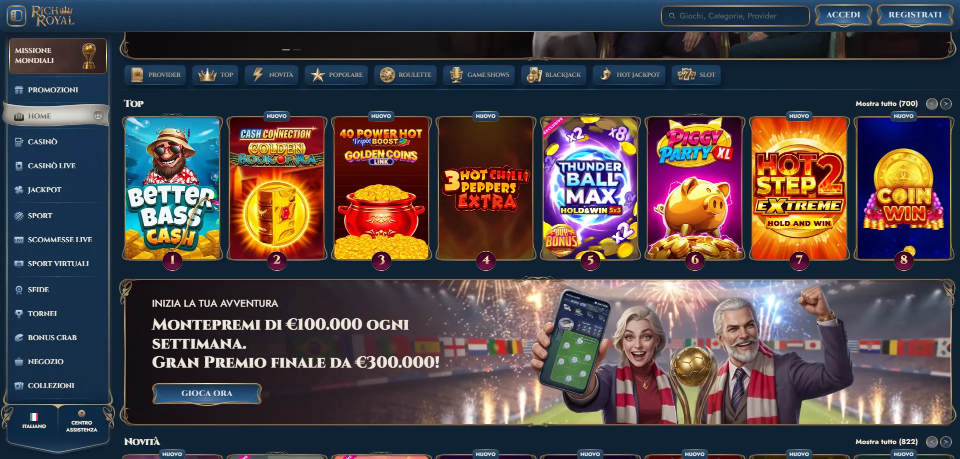 Slot machine e giochi online RichRoyal Casino Italia